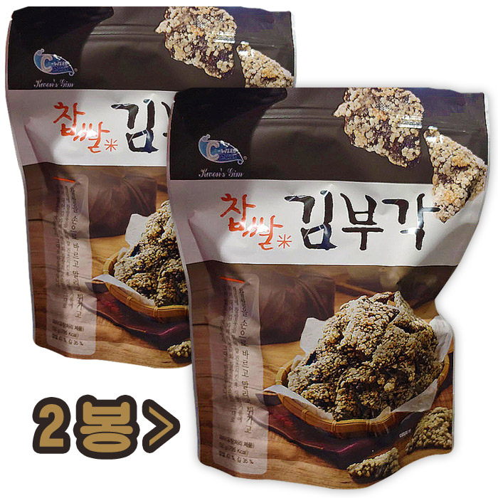 선호도 높은 한국 전통식품 찹쌀 김부각 150g 2봉 오가네 C WEED 아이들 간식 어르신 술 안주 반찬 ···