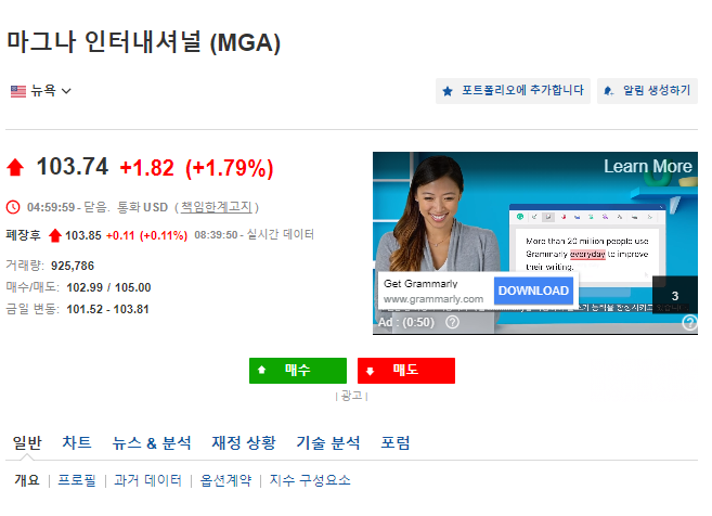 Magna Intl(MGA)- 마그나 인터내셔널, LG전자 합작법인과 애플카 이슈 없이도 파워풀한 성장주 : 네이버 블로그