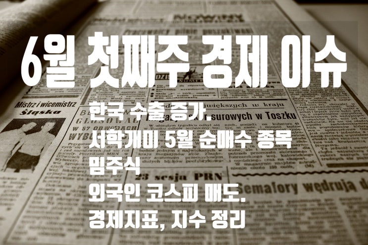 6월 첫째주 경제이슈(5월 서학개미 순매수 종목, 밈주식, 연준 베이지북, 한국수출)