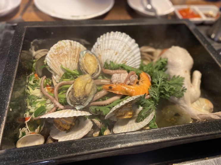  청주지웰시티복대동맛집:) 로꼬로꼬조개찜에서 키조개,전복,새우, 닭 푸짐한 조개찜