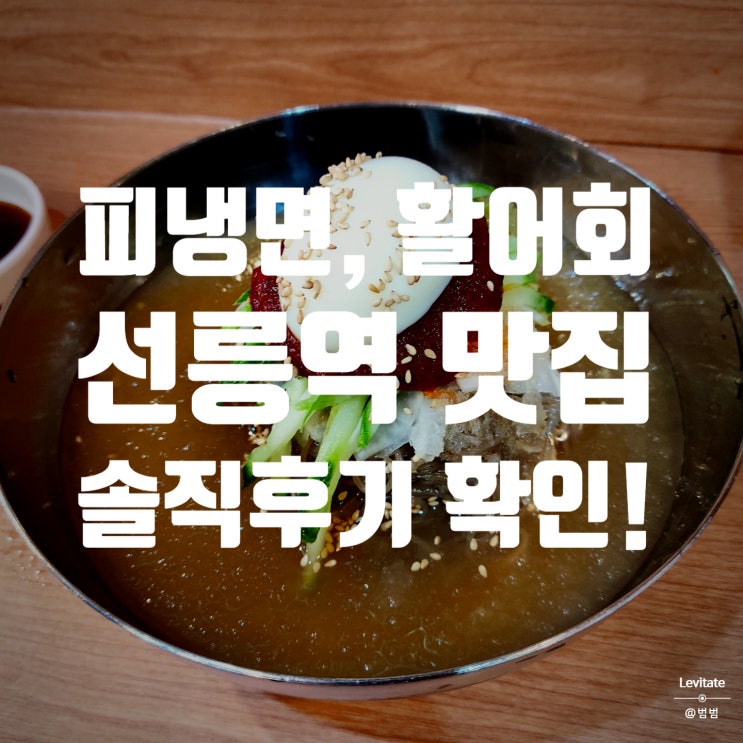  선릉역 맛집 :: 여름에 가기 좋은 피냉면, 횟집 솔직후기