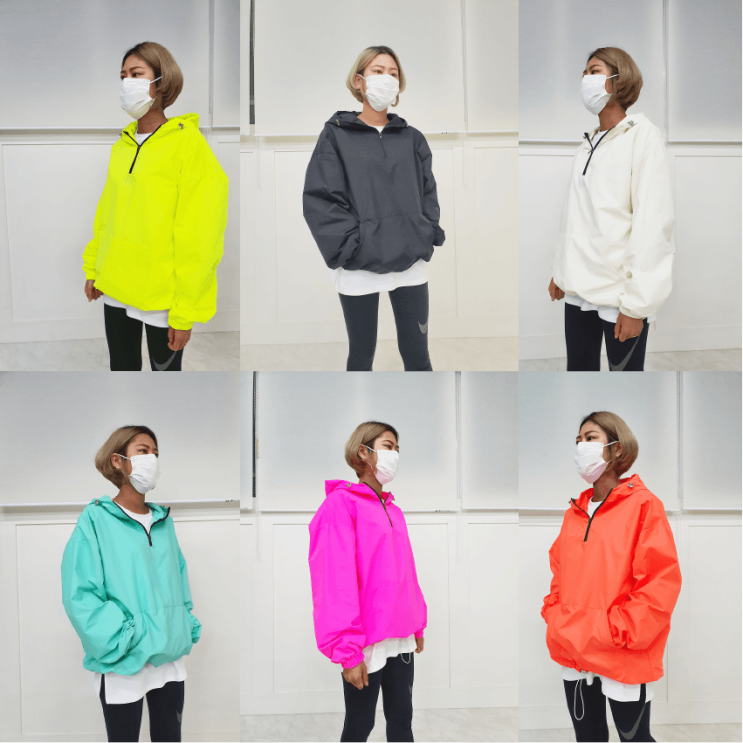 선호도 좋은 남녀공용 간절기 형광 컬러 후드 바람막이 아노락 (6color) 좋아요 선호도 좋은 남녀공용 간절기 형광 컬러 후드 바람막이 아노락 (6color) 좋아요