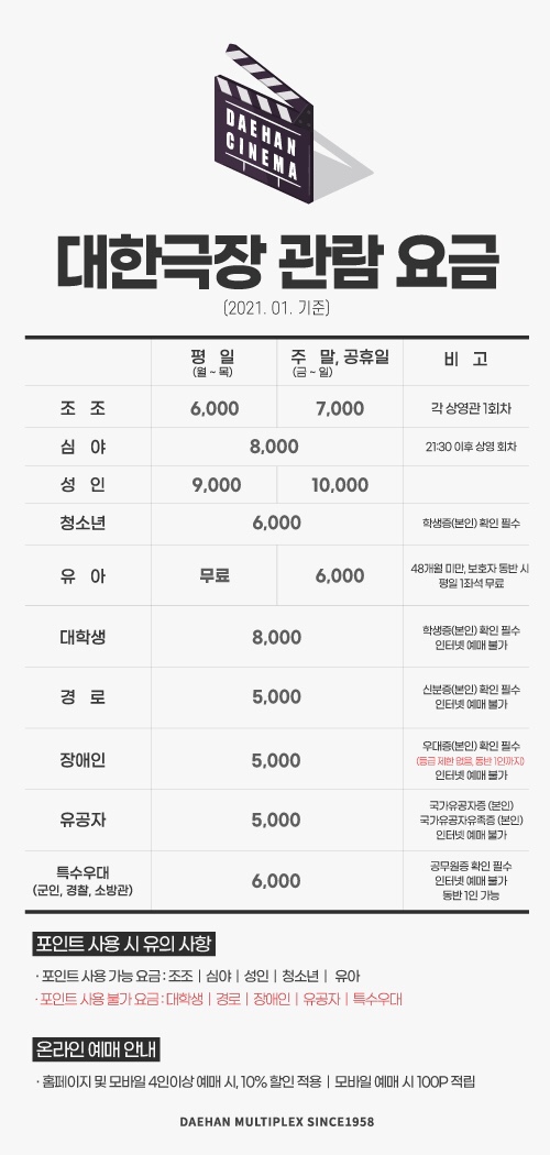  이보다 더 혜자일 수 없다! 대한극장 멤버십 혜택 정리