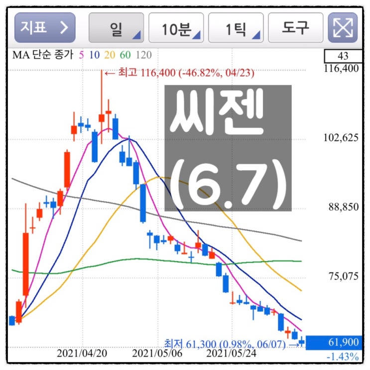  [미자의 주식일기] 씨젠 (6.7)