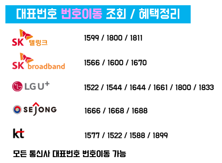  대표번호 번호이동 (사업자변경)