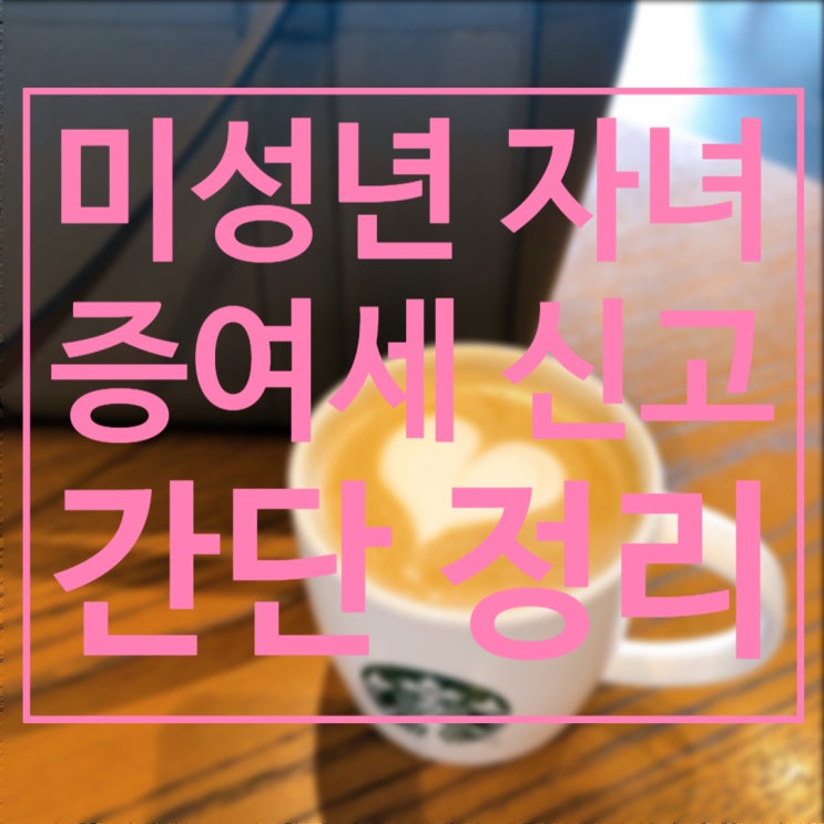  [정보] 미성년 자녀 증여세 신고 간단정리