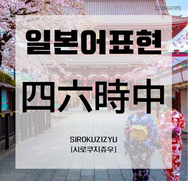  [일본어 공부] 일본어 표현 : 「四六時中」