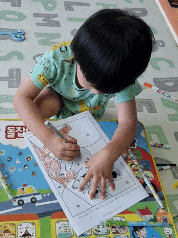  엄마표한글교재로 6살 아이와 글자 '라' 공부하기(도안나눔)