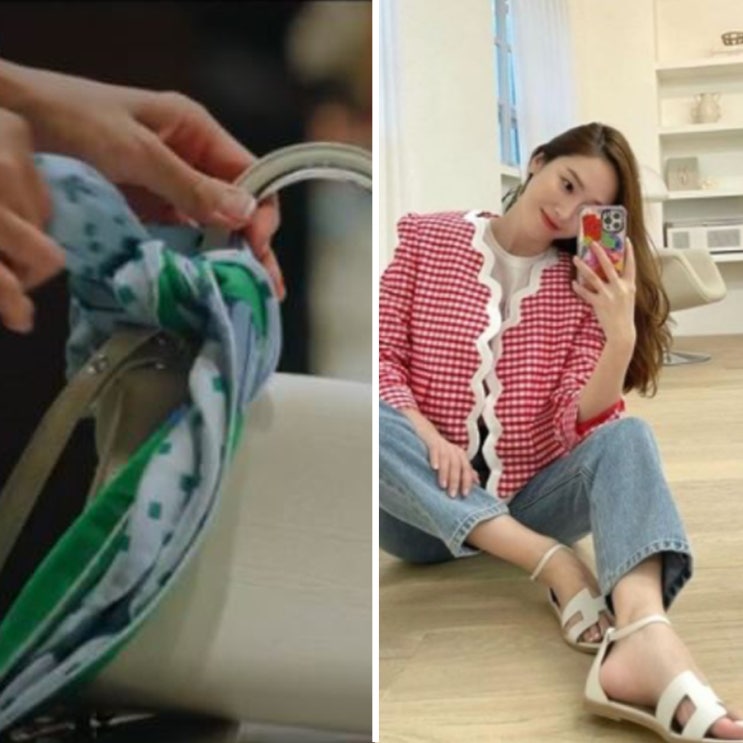  에르메스 산토리니 샌들 오란 슬리퍼 스카프 트윌리 코디