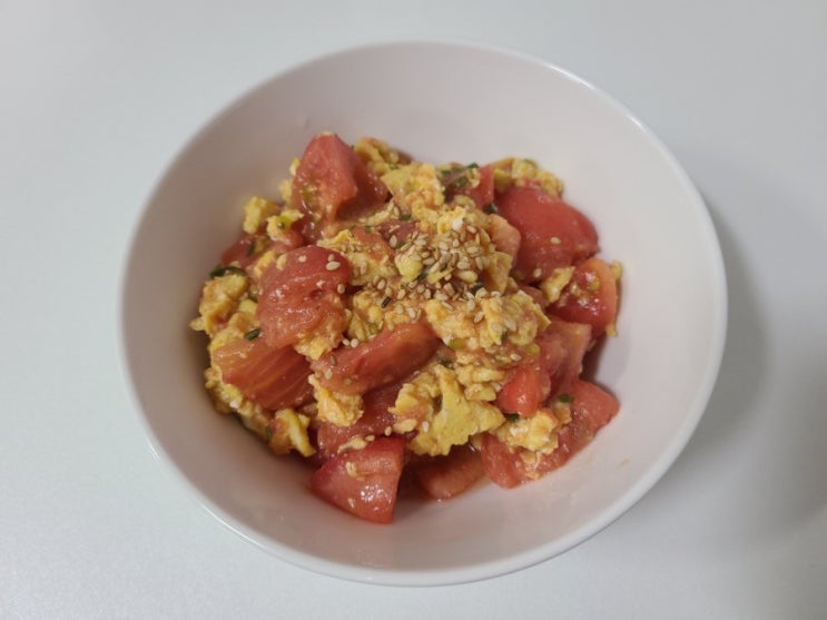 [자취생 레시피] 쉽고 간단한 요리 토마토달걀덮밥/토달볶c