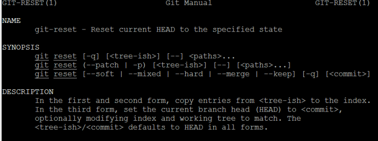  git reset