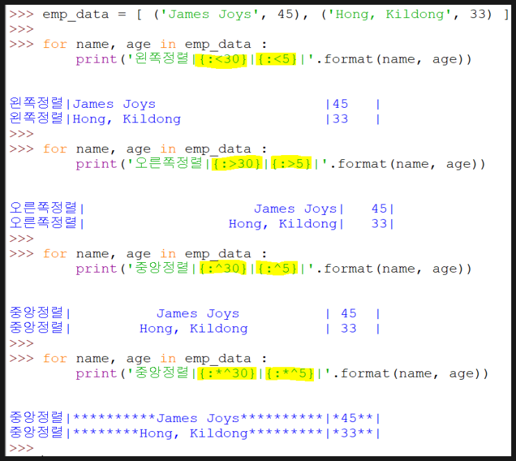 파이썬 str.format() - 문자열의 출력 형식을 지정하는 포맷팅(formatting) 메소드