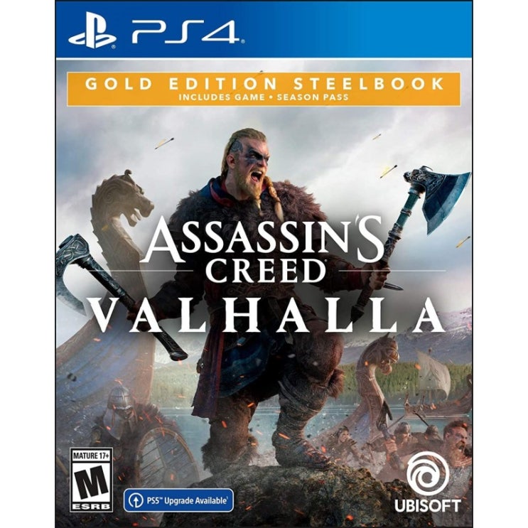 선택고민 해결 디지털 PS5 버전으로 무료 업그레이드된 어쌔신 크리드 Valhalla PlayStation 4 Gold Steelbook Edition:, 1, 단일옵션 ··· 선택고민 해결 디지털 PS5 버전으로 무료 업그레이드된 어쌔신 크리드 Valhalla PlayStation 4 Gold Steelbook Edition:, 1, 단일옵션 ···