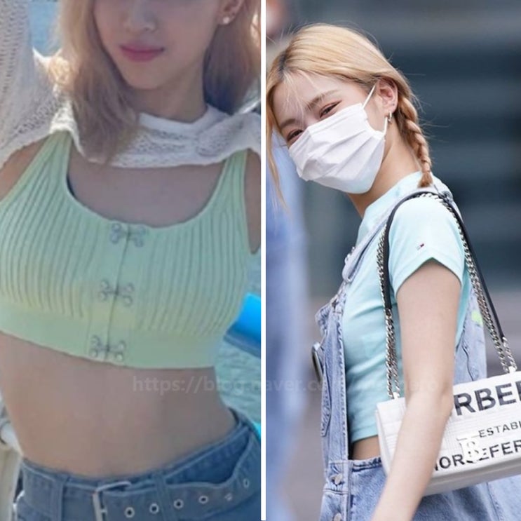  ITZY 있지 류진 인스타 옷 버버리 롤라백 스몰 크롭티 청바지 명품가방 브랜드