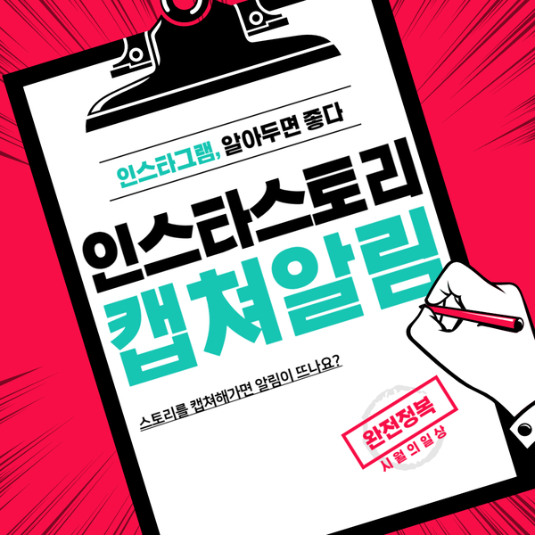  인스타그램 스토리, 게시물 그리고 디엠 캡쳐 알림