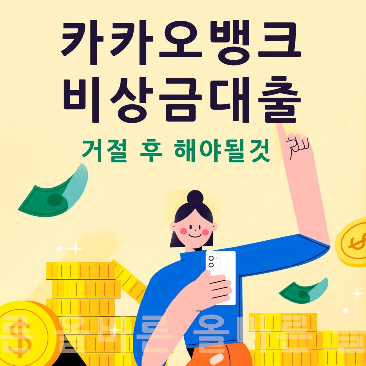  카카오뱅크 비상금대출 거절 후 해야할 것