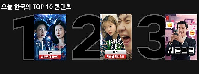  넷플릭스 6월인기순위 / 새콤달콤,이구역의미친X,마인 / 기본정보 및 등장인물