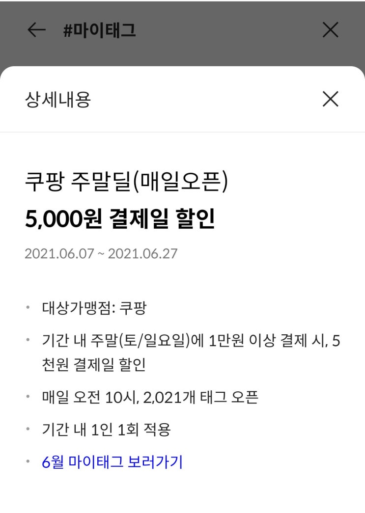  쿠팡 50%할인 쿠폰 성공했습니당(ft.마이태그)
