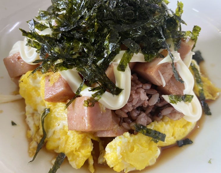  스팸계란덮밥 맛나게 냠냠