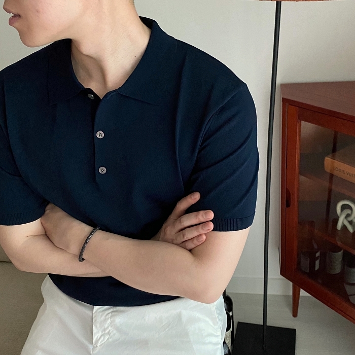  남자 직장인 여름 니트 반팔 카라티 출근 코디 추천