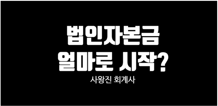  법인설립 자본금 얼마가 적당한가요?