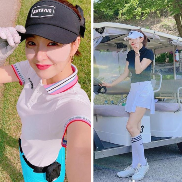  연예인 골프웨어 브랜드 여름 반팔 티셔츠 스커트 소이현 옷