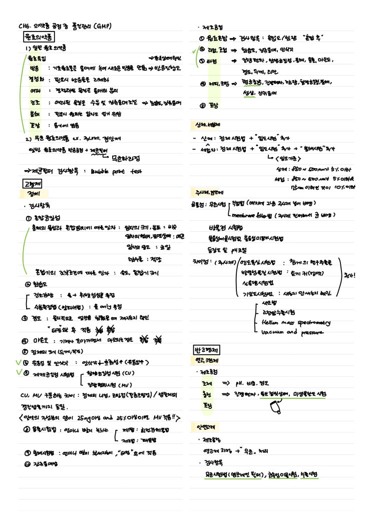  의약품품질관리 정리 -2