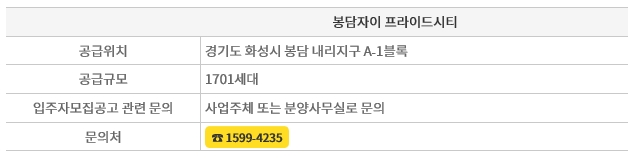 <청약> 봉담자이 프라이드 시티 청약