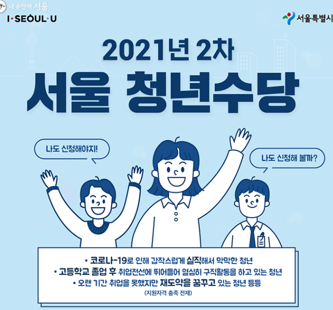서울시 청년수당 지원, "최대 6개월간 월 50만 원"