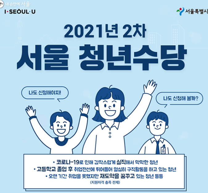  서울시 청년수당 지원, "최대 6개월간 월 50만 원"