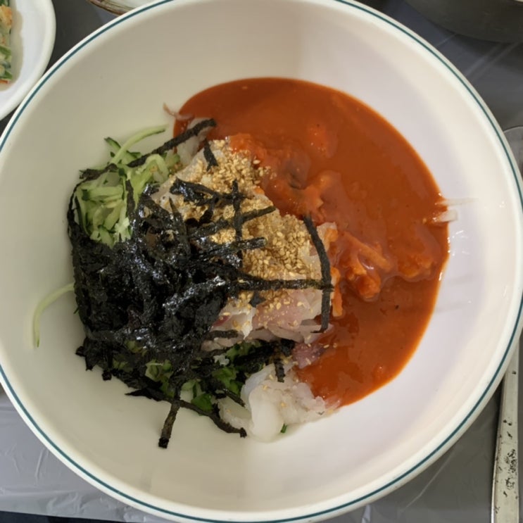  포항 물회 금강산횟집 반찬까지 다 맛있네