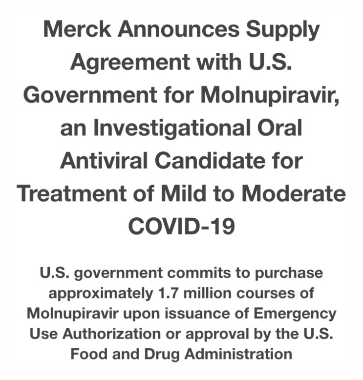미국 머크(MSD) Molnupiravir 선구매 계약