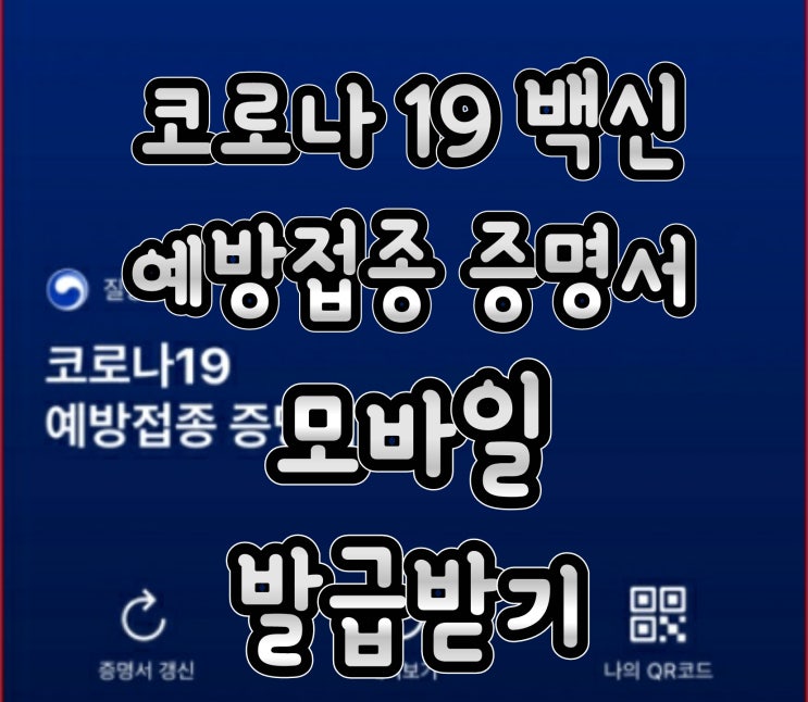 얀센백신 접종 후 모바일 접종 확인서 받기