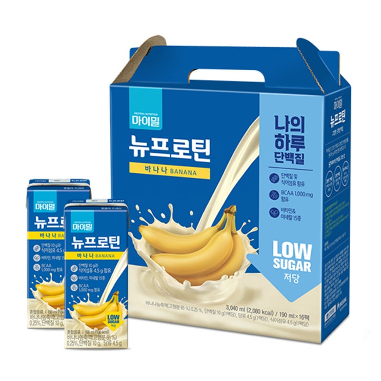 선택고민 해결 마이밀 마시는 뉴프로틴 로우슈거 바나나맛, 190ml, 16개 추천해요