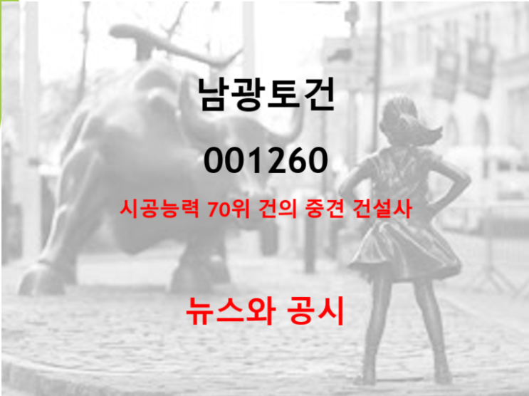  중견건설사 남광토건 실적개선과 52주 신고가