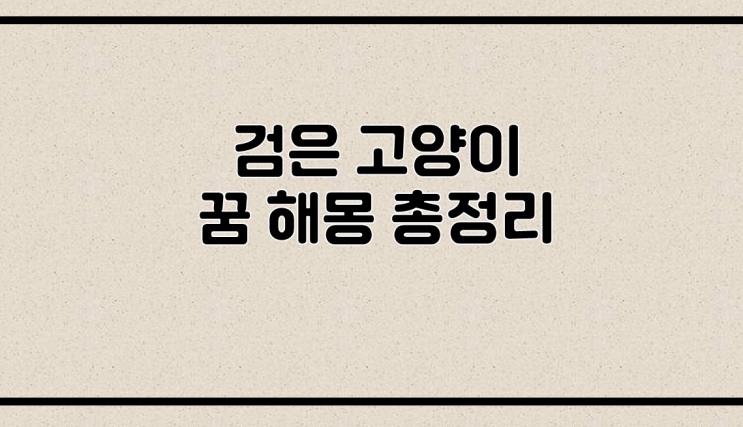  검은 고양이 꿈 해몽 총정리