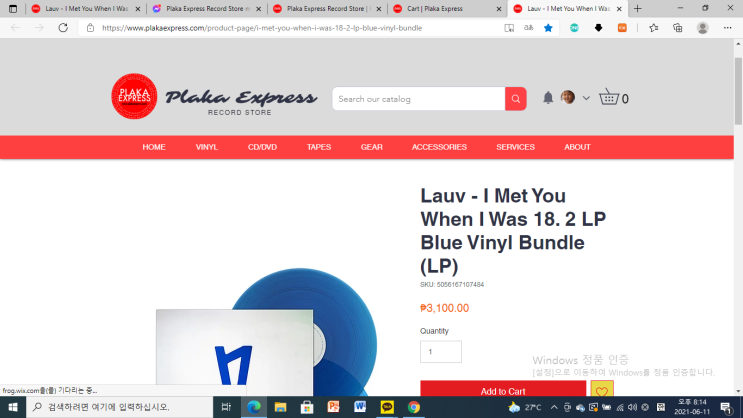 필리핀 구매대행 진행중인 제품 Lauv - I Met You When I Was 18. 2 LP Blue Vinyl Bundle (LP)