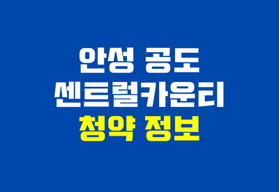  안성 공도 센트럴카운티 민간임대아파트 청약정보