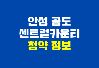 안성 공도 센트럴카운티 민간임대아파트 청약정보