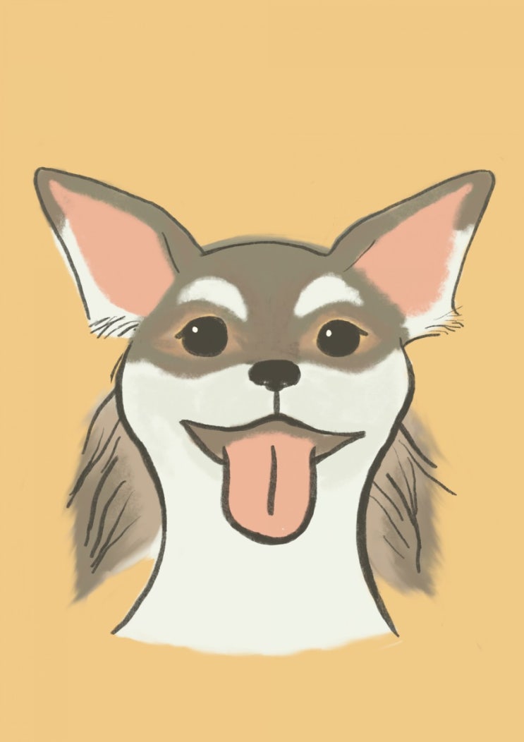  강아지 초상화 단풍나무 캐리커쳐 나롱맘님 감사해요.