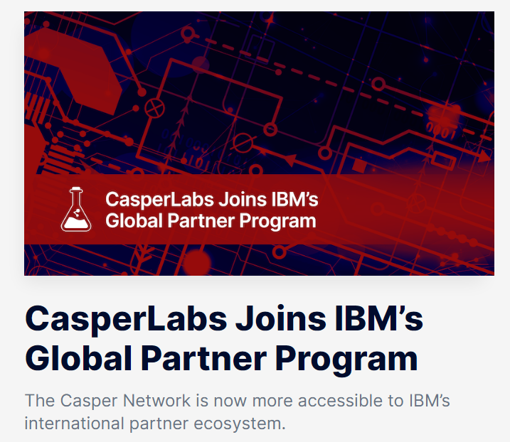 캐스퍼(casper) 호재 IBM과 파트너 프로그램 합류