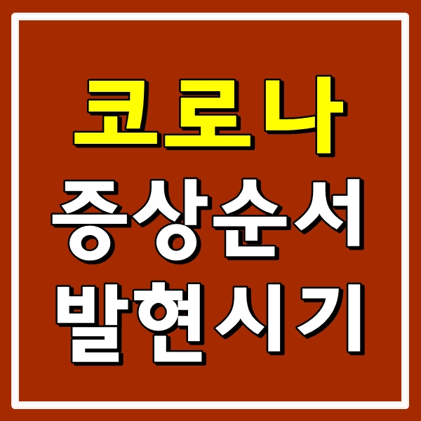  코로나19 증상 순서 및 발현시기에 대해 알아보아요.
