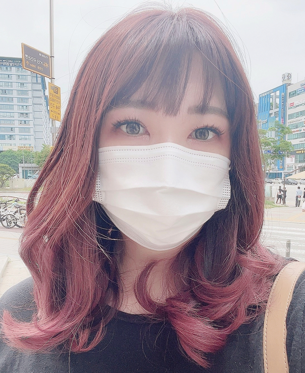  망포역미용실 살롱글란츠에서 예쁜 레드 바이올렛 염색