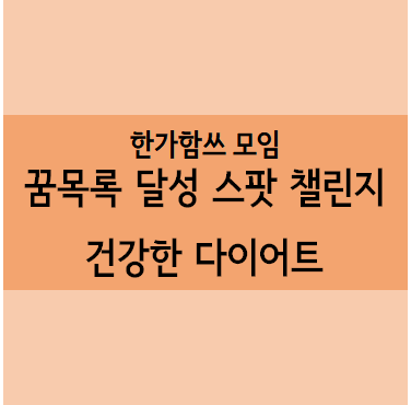  나를 성장시키는 꿈목록 달성 스팟 챌린지 - 건강한 다이어트