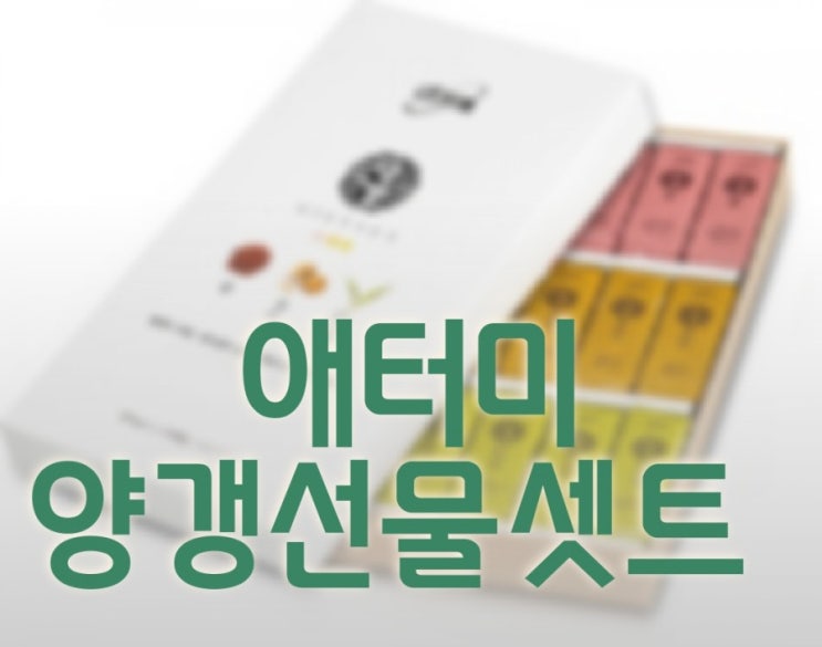  가볍게 선물하기 좋은게 뭐가 있을까요? 애터미 양갱선물셋트 추천합니다