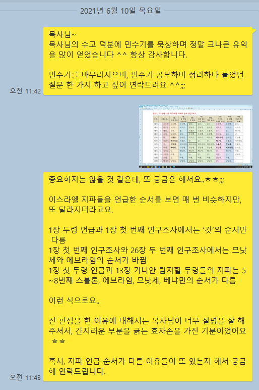  질문폭탄 성도와 폭탄제거반 목사님의 찰떡 케미로 하나님 말씀 배워가기 (민수기 지도자들 순서 비교)
