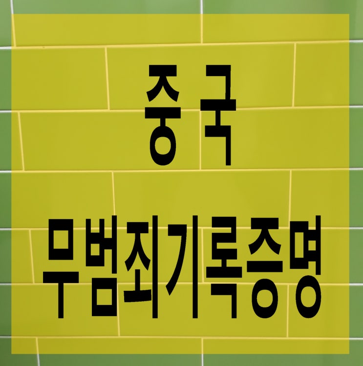  최근 한국인의 중국 무범죄기록증명(범죄경력증명) 발급받은 사례