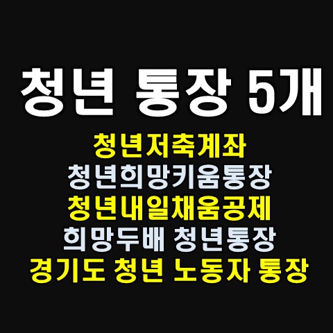  2021 청년 저축 계좌, 경기도 청년 노동자 통장 등 청년 통장 5개 상품 총 정리
