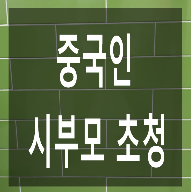 한중결혼후 중국인 남편 부모(부인 부모) 초청 사례(시어머니)