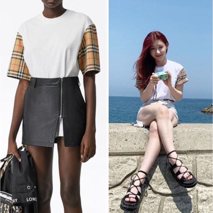  닥터마틴 나틸라 있지 채령 여자 여름 샌들 브랜드 버버리 반팔티